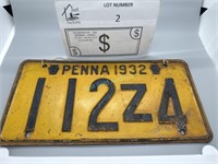 1932 PA LICENSE PLATE PAIR
