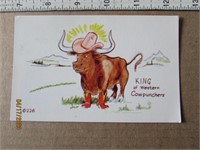Postcard Kromekolor Comic King Of Western