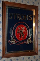 S: Stroh's Bar Mirror (20" Tall x 15" Wide)