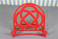 S: Red Cast Iron Recipe Book Stand