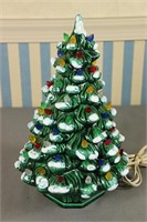 S: Green Ceramic Christmas Tree w/ Multicolor Ligh