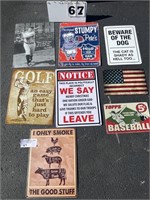5 Large Metal Retro Wall and Various Signs