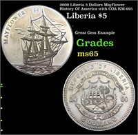 2000 Liberia 5 Dollars Mayflower History Of Americ