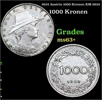 1924 Austria 1000 Kronen KM-2834 Grades Select+ Un