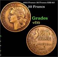 1952 France 20 Francs KM-917 Grades vf++