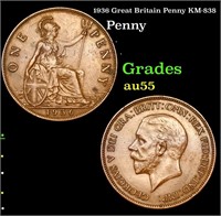 1936 Great Britain Penny KM-838 Grades Choice AU