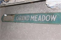 Wood Grand Meadow Meat Locker Sign