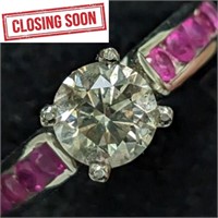$7255 14K  Diamond (1.05Ct,I1,K) Ruby(0.45ct) Ring
