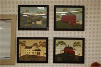 4 Warren Kimble Farm & House Framed Prints