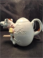 Cow Out Of A Cracked Egg Teapot