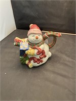 Fitz and Floyd Christmas Snowman Teapot
