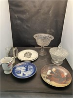 Glass Serving Bowls and Decor. Plates