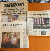 9/11 Newspapers, Pittsburgh, NY Times+++