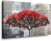 liysawg Canvas Wall Art - Red Tree of Life 30x60