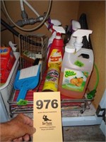 Grill pull out shelf/cleaning products