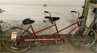 SCHWINN DELUXE TANDEM BICYCLE, RED WITH DOUBLE