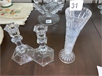 TAPER CANDLE HOLDERS AND BUD VASE