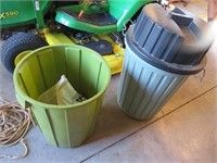 2-Trash Cans, Grease Guns, Air Hose & Other Misc