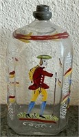 B - VINTAGE HAND-PAINTED GLASS BOTTLE (R14B)