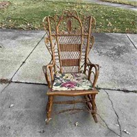 Vintage Wicker Woven Rocking Chair