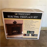 New in Box Akron Chimney Free Electric Fireplace