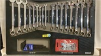 Kobalt tool tray, hex, key set, combo wrenches