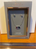 New Brilliance silver plated necklace/earring set