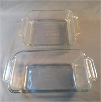 2 Anchor glass dishes. 1 is 8 x 2.5 and 1 is 9 x