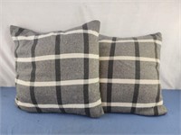 18x18 gray plaid pillows