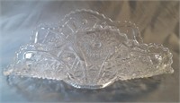Scalloped curved glass fruit dish 10.5 x