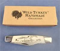 Wild turkey handmade pocket knife triple blade 3"
