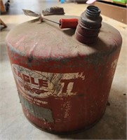 Metal gas can  with wood handle Eagle