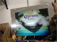 Corona Extra Lighted Mirror - Works!  16"Wx13"H