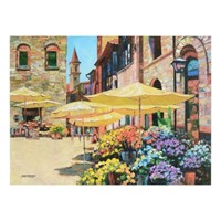 Howard Behrens (1933-2014), "Siena Flower Market"