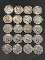 20x Silver Half Dollars 1965-69 - Full Roll Total
