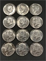 12x The Bid Unc Silver Half Dollars 1965-69