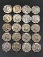 20x Silver Half Dollars 1965-69 - Full Roll Total