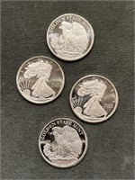 4x The Bid .999 Silver 1/10 Ozt Rounds