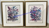 Pair of Matching Floral July & August Pictures