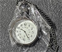 Quartz Pocket Watch w/ Watch Fob Chain