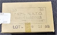 7.62mm N.A.T.O. Ball Cartridges -+ 50 Rounds