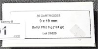 Bullet FMJ 124 gr 9 x 19mm  50 Rounds . v bhjkoopo
