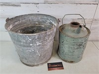 Galvanized Bucket & Gas Can