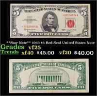 **Star Note** 1963 $5 Red Seal United States Note