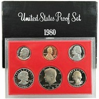 1980 United Stated Mint Proof Set 6 coins