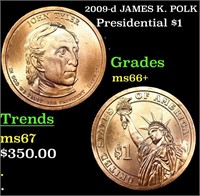 2009-d JAMES K. POLK Presidential Dollar $1 Grades