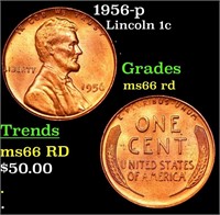 1956-p Lincoln Cent 1c Grades GEM+ Unc RD