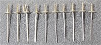 10 Small Hors d'Oeuvre Metal Swords