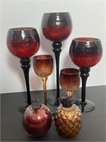 -Flashed Glass Candle Holders Candleholder Fruit