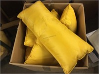 10 Throw pillows. 21x8. Yellow.